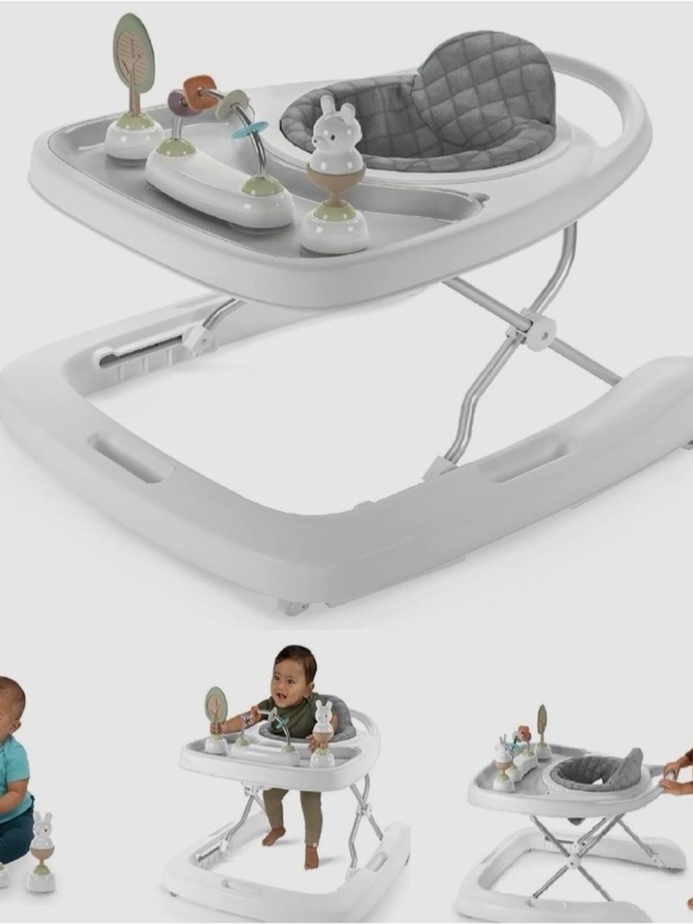 Gray Baby Walker with Activity Tray - Unbranded